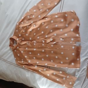 J Crew Silk Polka-dot Button down shirt